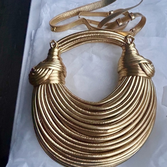 NWT Double Knot Gold Bag - Picture 5 of 10